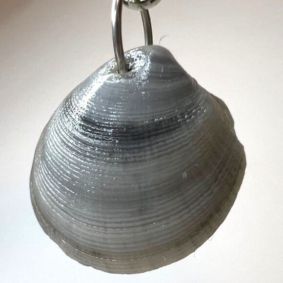 Dangle Earrings Genuine Handcrafted Seashell Crab Shades of Blue Gray Coastal - Picture 6 of 10